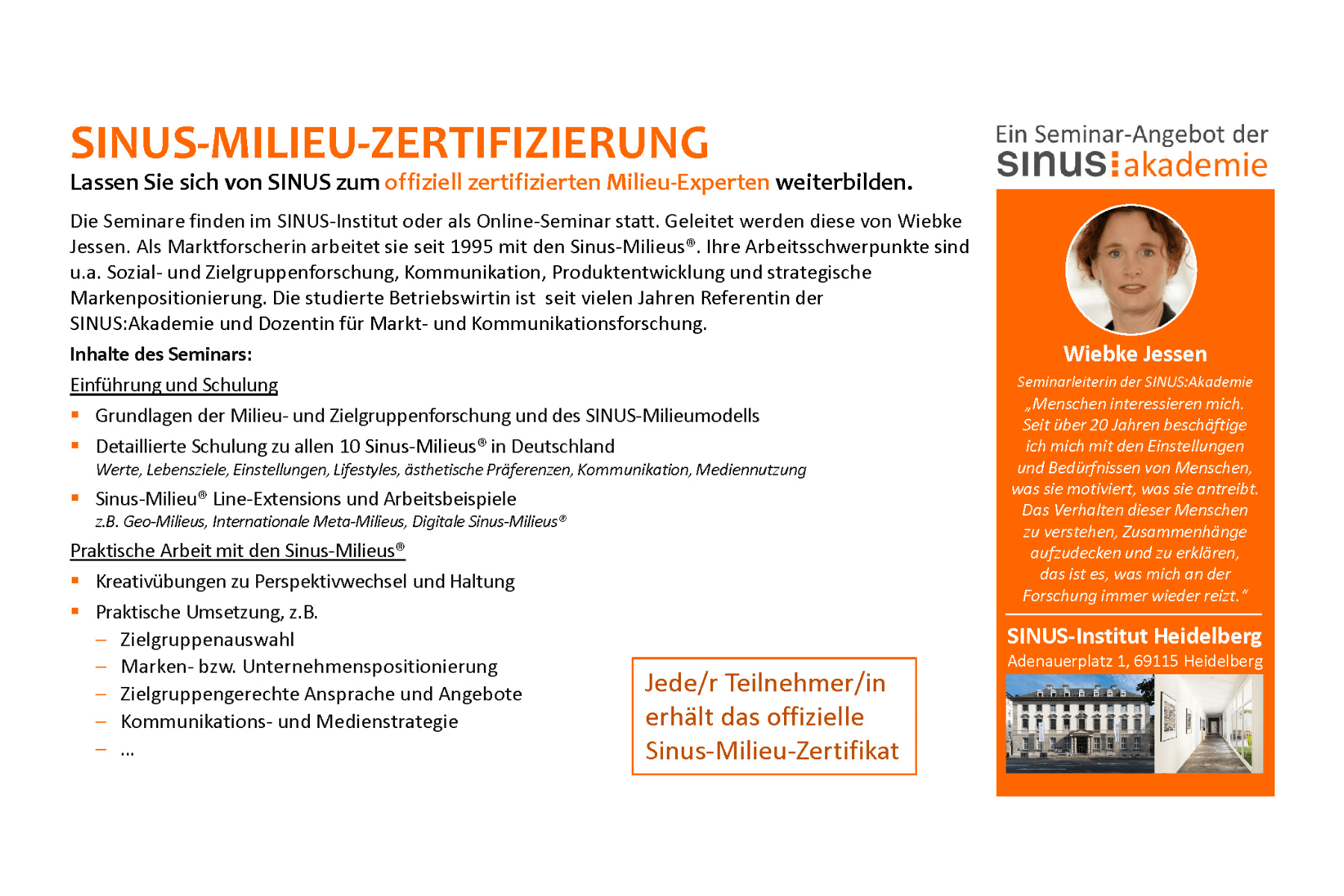 Sinus-Milieu-Zertifizierung – Das neue Weiterbildungsangebot