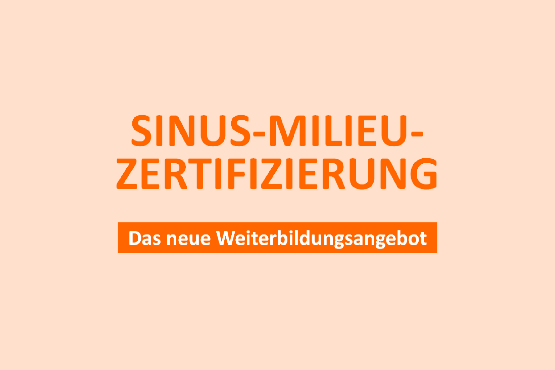 Sinus-Milieu-Zertifizierung – Das neue Weiterbildungsangebot